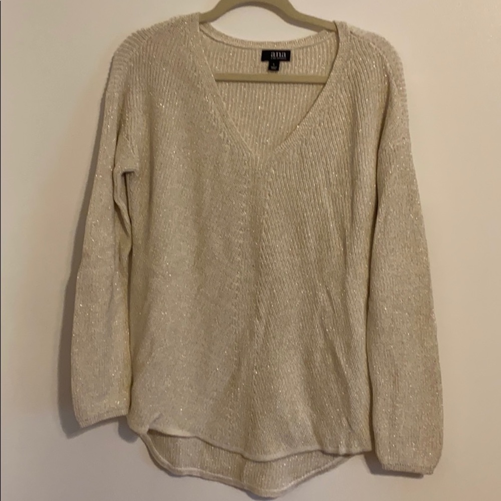 A.N.A. V-neck Shimmer Sweater NWOT